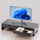 Zhuobo monitor elevated computer stand computer desktop storage rack with drawer storage rack CJ08 black metal 60cm