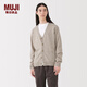 MUJI men's wool washable high-gauge V-neck cardigan men's knitted sweater autumn and winter 25 years AA0PHA5A oatmeal color L (175/100A)