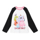 Luson Chen Dazhu Ropa para niños Little Monster Padre-Child Camiseta de manga larga Autumn Original Design Girls 'Autumn Top White Bump Black 120 120cm