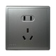 Switch socket five-hole with USB Yunrui gray concealed one-open dual-control two-three-plug socket panel 10A 1 blank board