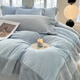 Mercury series home textile high-end carved milk velvet four-piece set 2025 winter new thickened warm coral velvet plus baby blue + star gray bed sheet style 1.8m four-piece set
