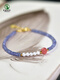 Purchase Products Tanzanite Bracelet for Women and Men China East China Sea Crystal Agate Jade Blue Shape 925 Silver Willow Leaf Style Approx. 3mm