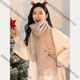 MCS scarf for women in winter scarf warm gift box for mothers and elders birthday gift Butterfly flower - milk coffee Default color