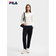 FILA Women's Knitted Long-Sleeved Shirt 2025 Winter New Fashion Classic Casual Slim Henley Shirt Alice Blue-LB Same Style for Men and Women S 160/80A