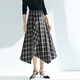 Eveli (eifini) Jiang Xin endorses irregular plaid design A-line skirt 2025 autumn new commuter casual skirt black M 100-110Jin Jin equals 0.5 kg