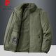 Pierre Cardin military coat short men's winter thickened warm cotton jacket polar fleece coat outdoor windproof autumn and winter velvet cotton coat military green velvet thickened M =90-105Jin Jin equals 0.5 kg