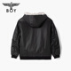 BOY LONDON Galaxy Wilderness Winter Hooded Jacket Trendy Brand Fashion Warm PU Leather Jacket Same Style for Men and Women N23907 Black M