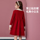 ASK JUNIOR Girls Skirt 2025 Winter Warm Double Lapel Contrast Color Knitted Princess Skirt New Year Red Dress