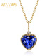 Philop Necklace Women's Heart Shaped Tanzanite Blue Gemstone 18K Gold Pendant High-end Jewelry Birthday Gift for Girlfriend 1.5ct Tanzanite Necklace Brand Gift Box