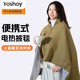 YOSHOY Electric Heated Shawl Blanket Warm Cloak Electric Heated Body Warming Blanket Multifunctional Heating Blanket Portable Electric Blanket Beige (without power bank) 150cm*80cm