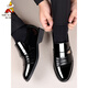 Scarecrow (mexikanische) Business Formale Kee schuhlose Schuhabdeckungen und Beinarbeit Herren Lederschuhe Punkt Zehen flach Männer Lederschuhe Anzug Hohl