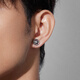 Lukfook Jewelry Xuanku Platinum 950 Star Platinum Stud Earrings for Men and Women Single Price 008523EA 2.42g (including labor cost 322 yuan) with silicone ear plugs