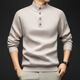 Bmuvlss light luxury men's high-end brand 2025 new raglan sleeve Henry collar sweater for men with business bottoming shirt for men black XL 115