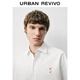 UR new autumn men's interesting pattern super loose long-sleeved cardigan shirt UMV250067 original white 2XL L (XL-)