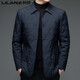 Lilang Men's Cotton Jacket Winter Lightweight Warm Lapel Middle-aged Cotton Jacket Business Men's Jacket Cotton Jacket 9602 Navy Blue L 170