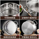 Stainless steel right angle pot large capacity soup pot household fish scale bottom shabu shabu hot pot induction cooker universal non-stick pot quality model 32CM + lid + hot pot spoon colander