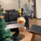 Fat Donglai's same cartoon plush pendant, handmade kitten cute pendant, mobile phone chain, key bag, student pendant, coffee cat pendant, transparent 1 piece