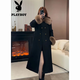 Playboy (PLAYBOY) off-season deal with rich woman daughter down coat women's big fur collar long coat down jacket slimming temperament black with fur collar official flagship version with shipping insurance S 80-105