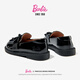 Barbie Girls Leather Shoes Spring and Autumn Little Girls Black Leather Shoes Girls Loafers Soft Soled Small Leather Shoes DA6720 Black 36