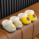 Children's cotton slippers for autumn and winter outer wear cartoon briquettes for girls and boys indoor home warm bags with cotton shoes waterproof khaki-small briquettes waterproof thick velvet 18 (28-29) shoe inner length 18cm/foot length 17