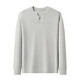 Playboy (PLAYBOY) Henry collar knitted cotton long-sleeved T-shirt for men, spring and autumn casual, light and mature, simple solid color slim fit bottoming shirt top, dark gray L recommended 120-140Jin Jin equals 0.5 kg)