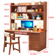 Huixun solid wood desk bookcase bookshelf combination computer desk bedroom home student writing desk multi-functional children's study table walnut color #desk + bookshelf 100cm*60cm*75cm total height 185cm
