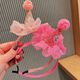 Korean children's lace birthday headband hair accessories sweet temperament girls one-year-old hairpin headband children's hat hairband 07 Korean pink hairpin
