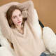 Sancai 2025 new winter style loose lapel sweater long-sleeved pullover sweater warm and simple M