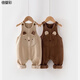 Spring and Autumn Outerwear Baby Pants 6-12 Months Spring and Autumn Baby Pants Baby Bibs Corduroy Spring and Autumn Outfits 0 to 2 Years Old Boy Cartoon Snap Jumpsuit Female Baby Pants Khaki Overalls 90