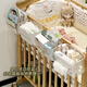 Junmin transparent baby bedside hanging basket diaper storage box bed hanging diaper table side storage hanging bag 1 pack with partition partition storage