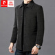 Pierre Cardin Double-sided Sheep Cashmere Coat Men's Winter Thick Middle-aged and Elderly Dad Casual Jacket Men's Woolen Woolen Coat Buttoned Chenille-Coffee Medium Long Style 170/88A