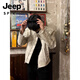 JEEP SPIRIT American short motorcycle leather jacket for men with high-end design, handsome and fashionable stand-up collar bomber jacket, gray, upgraded, high quality, versatile and fashionable, M 100-115Jin Jin is equal to 0.5kg. Collect and purchase for priority delivery.