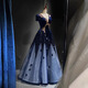 Timochi Piano Performance Clothes Blue Evening Dress Female High-End Atmosphere Student Vocal Arts Exam Folk Song Solo Performance Public Blue M