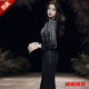 Feng Xiaowei evening dress women's new high-end elegant slimming fishtail skirt annual meeting banquet wearable elegant black L
