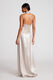 Halston Women's Raelynn Metallic Crepe Gown Champagne 6