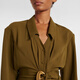 Mugler re/edit Cow-boys crepe twill shirt dress P01104881 Green L CN 175/96