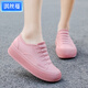 淇丝蔓时尚雨鞋女士低帮内增高防水鞋浅口耐磨厚底短筒防滑雨靴厨房胶鞋 粉色单鞋【标准码】无棉 36