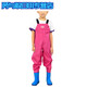 Children's water play one-piece waders kindergarten waterproof clothes for catching the sea children's rain boots men and women fishing rain pants beach children's sky blue overalls 24 shoes inner length 15cm