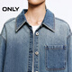 ONLY 2025 Autumn Fashionable Personalized Rhinestone Loose Gradient Washed Denim Shirt for Women|125362004