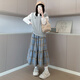 Langsha Woolen Plaid Skirt Women's Autumn and Winter 2025 New High Waisted Slim A-Line Mid-Length Umbrella Skirt Cake Skirt