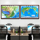 3D concave and convex three-dimensional map China topographic map wall chart World map Relief super size 2 meters Geographic map wall chart Three-dimensional landforms Home office teaching classroom decoration Solid wood framed high-definition China topographic map High-end solid wood frame Solid wood frame-World topographic map Frame size 95*130