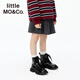 Little MO&Co.little moco children's clothing 25 winter new style Martin boots for boys and girls, low boots, fashionable, sweet and cool, black 28, inner length 19cm
