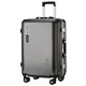 Nouvelle valise de beauté Cadre en aluminium de 24 pouces de 24 pouces Case de chariot pour femmes de 26 heures de passe de 26 ans Boîte de passe de mot de passe étudiant Suitcase Gris foncé (cadre en aluminium amélioré Modèle USB) épaissis + durcis + 20 pouces [Boarding Case Standard]