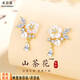 Shui Yunmiao s925 silver camellia earrings, feminine and high-end flower earrings, national style fashion earrings suitable for autumn and winter, 925 silver camellia earrings, exquisite gift box