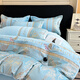 Nanjiren (Nanjiren) high-end milk velvet four-piece set double-sided velvet coral velvet embroidered duvet cover double winter thickened baby velvet duvet cover Dielianhua-Sky Blue Thick velvet non-shedding bed sheet 1.8m four-piece set-duvet cover 200x230cm