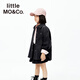 Little MO&Co.Smiley joint series little moco children's clothing 25 new Q warm velvet volcanic rock denim shirt parent-child denim black Q warm velvet volcanic rock 140 140/68