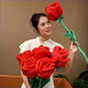 Magic Bean Shenghuo Wedding Pickup Flower Bouquet Extra Large Simulated Flower Proposal Fabric Rose Bouquet Wedding Photo Props Rose Stick Upgraded Red 100CM One Large