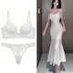 Victoria Palace Sexy Bra Set High-end Underwear Women's French Lace Bra Thin Push-Up Underwear Bra Wine Red Set 75A M/34BC Cup