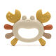MOONPIE crab teether baby teething stick, anti-eating hand toy 6-12, food grade beige crab