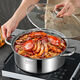 Yongxia Extra Thick Soup Pot 316 Stainless Steel Induction Cooker Special Gas Stove for Steaming and Stewing Thickened Double-Ear Hot Pot Household Pot Extra Thick 316L Soup Pot Suitable for 2-3 People 28cm